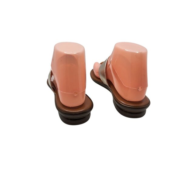 Tuscanella Made in Italy Womens Slip on Silver Color Thong Sandals - Picture 6 of 9